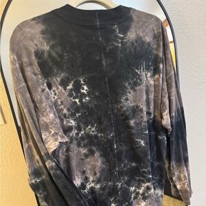 We The Free Tie-Dye Long Sleeve Top - navy and grey